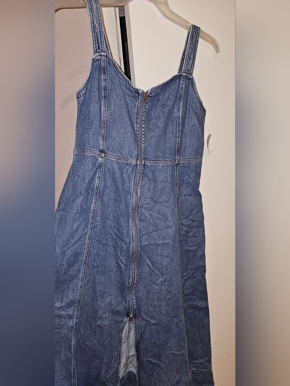 GAP Strapless Blue Denim Midi Dress - Picture 11 of 13